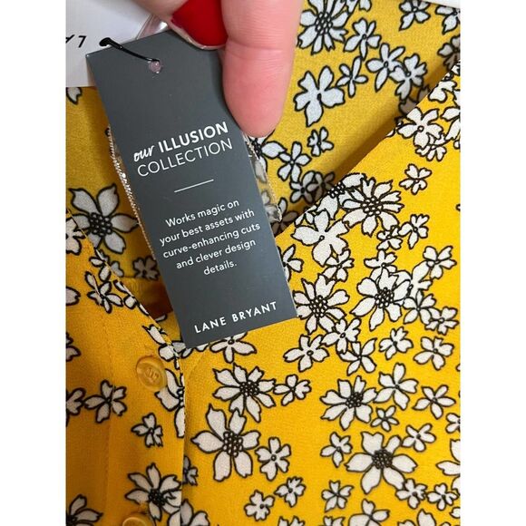 LANE BRYANT CHIFFON FLORAL ILLUSION COLLECTION CASUAL LINED BLOUSE SIZE 18 NWT - Picture 5 of 7